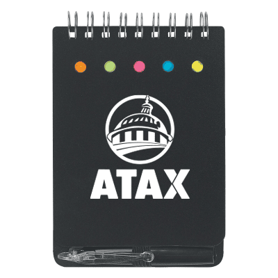 Spiral Jotter With Sticky Notes, Flags & Pen Spiral (Pack of 100) Spiral Jotter With Sticky Notes, Flags & Pen Spiral (Pack of 100)
